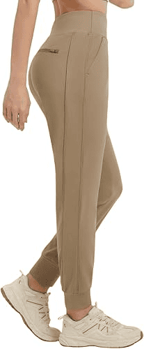 A Women's nude colored Fleece Lined Joggers Pants, it is one of the 10 Best Hiking Clothes for Winter to Stay Warm, Dry, and Comfortable