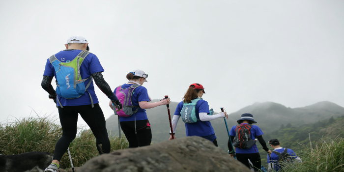 A hiker with a trekking pole